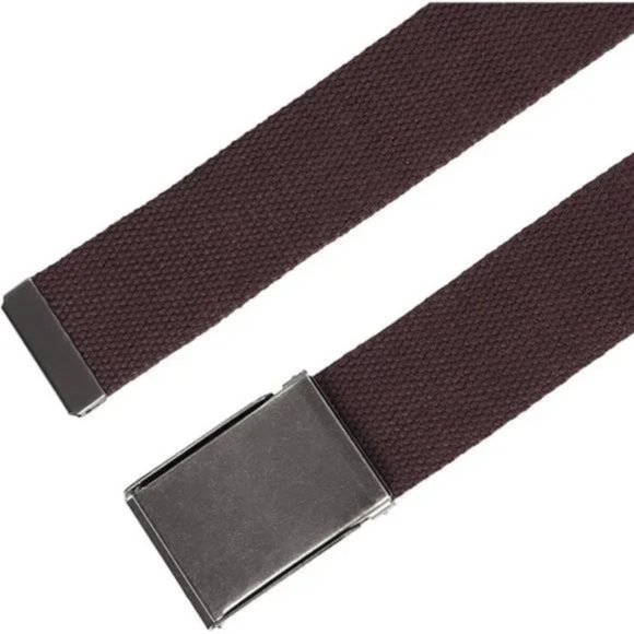 Canvas Web Belt | Cut to Fit Up to 52" | Flip-Top Matte Silver Nickel Buckle 2 - Picture 5 of 6